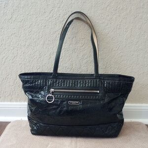 Coach Poppy Daisy Patent Leather Shoulder Bag